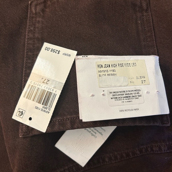 REN High-Rise Wide Leg Jeans – Like New w/ Tags — size 27